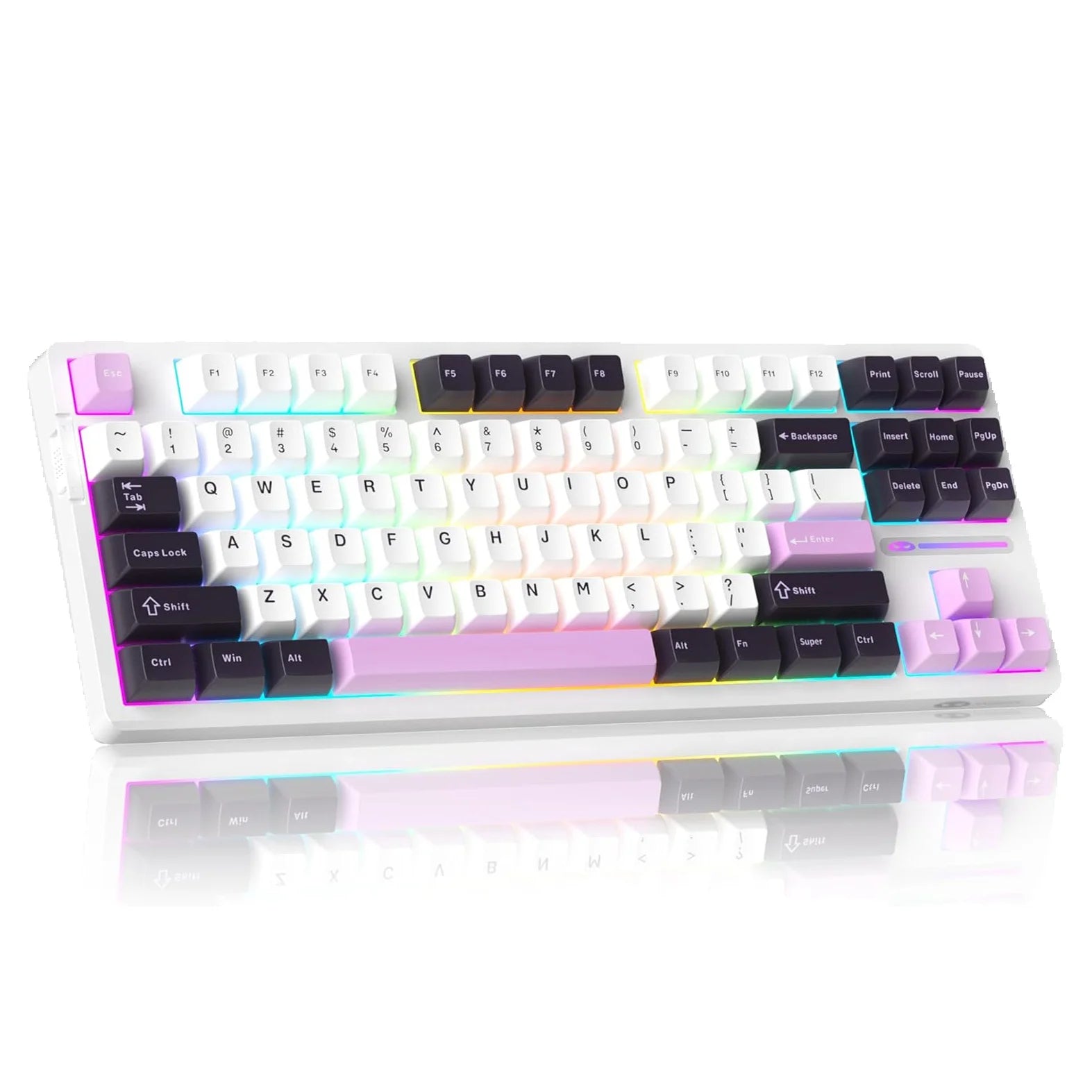 MageGee LIGHT87 Wired Creamy Keyboard, 80% Gasket Hot Swappable RGB Backlit Gaming Mechanical 6-Layer Sound Dampening, NKRO