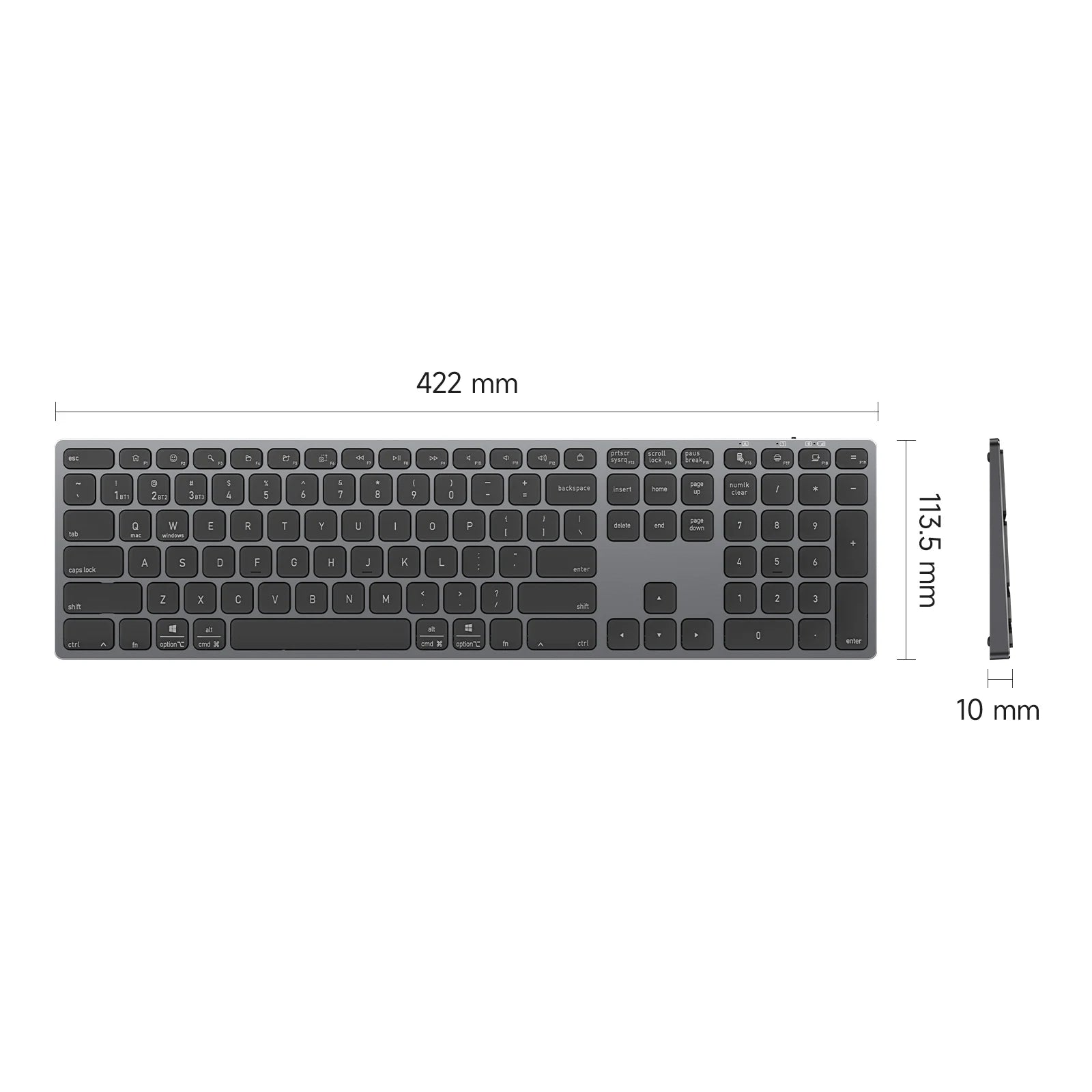 DUX DUCIS Wireless Bluetooth 5.0 Aluminum Alloy Keyboard with Universal Compatible Multi-Device for iOS iPad Android Windows Mac