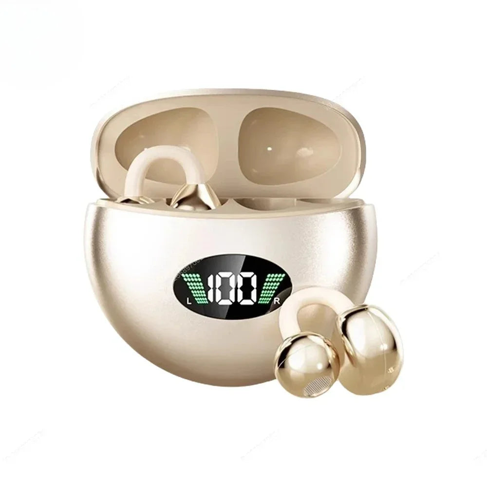 Long Battery Clip-on Earbuds Clip-on Wireless Earphones Bluetooth Premium Audio Wtih Mic Perfect Sports Headphones Daily Use