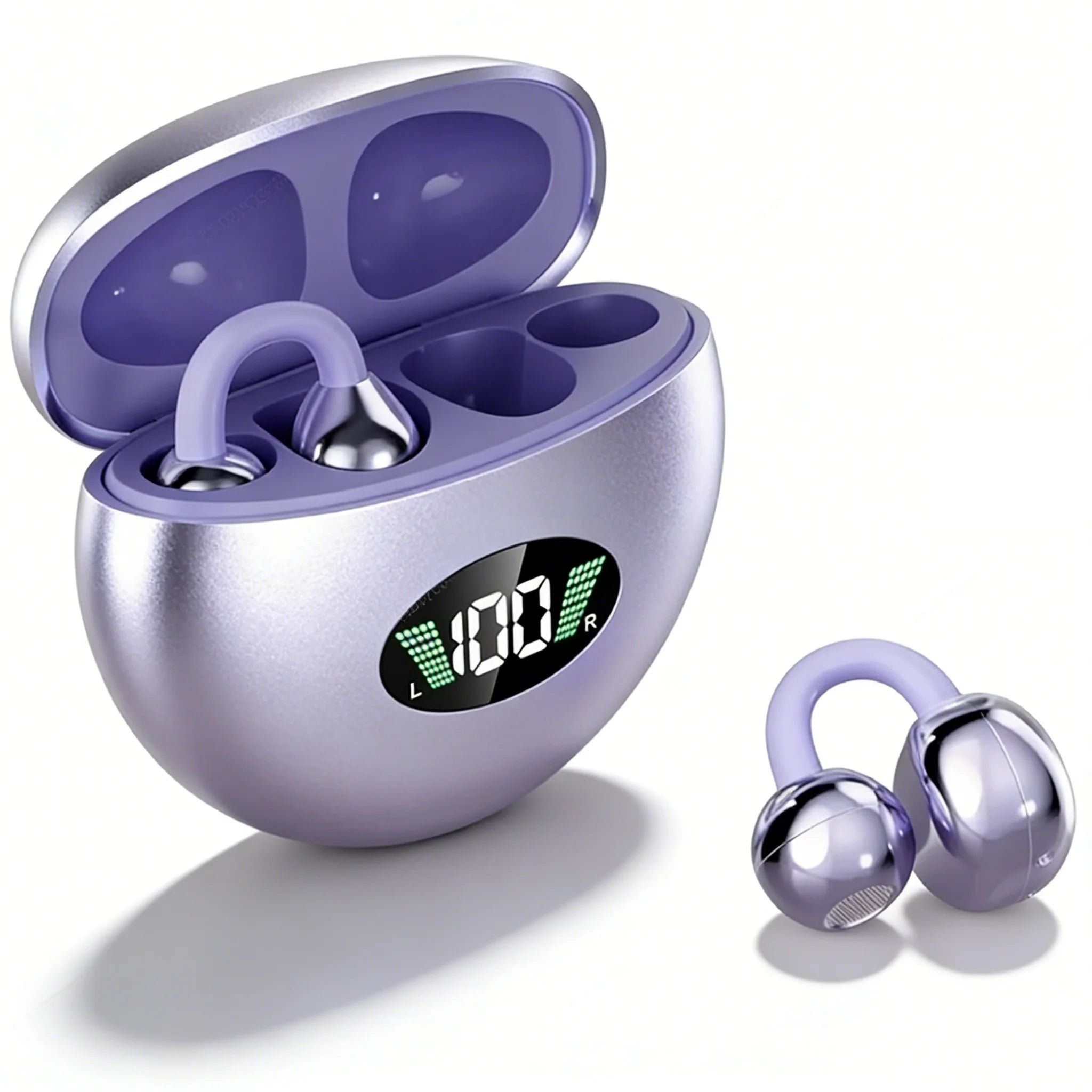 Long Battery Clip-on Earbuds Clip-on Wireless Earphones Bluetooth Premium Audio Wtih Mic Perfect Sports Headphones Daily Use